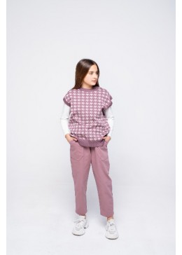 TopHat сиреневые коттоновые брюки на резинке для девочки